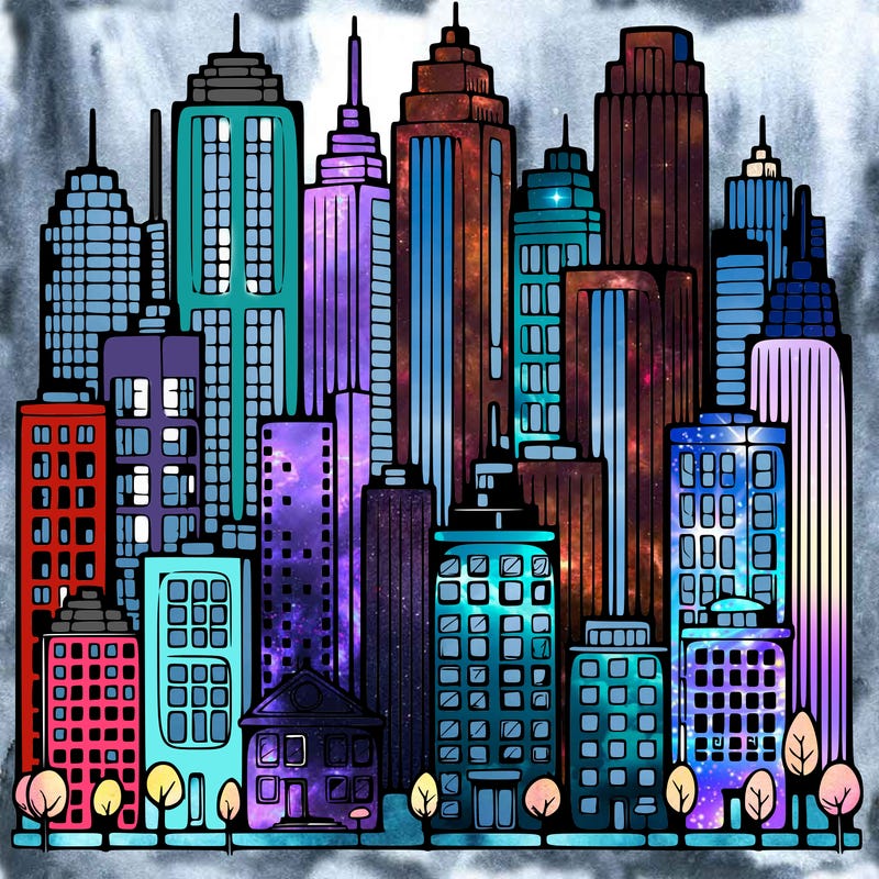 a city with skyscrapers