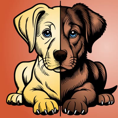 realistic dog split picture