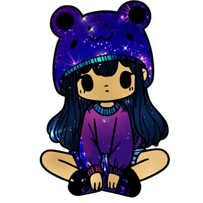 a girl wearing a frog hat and some frog socks