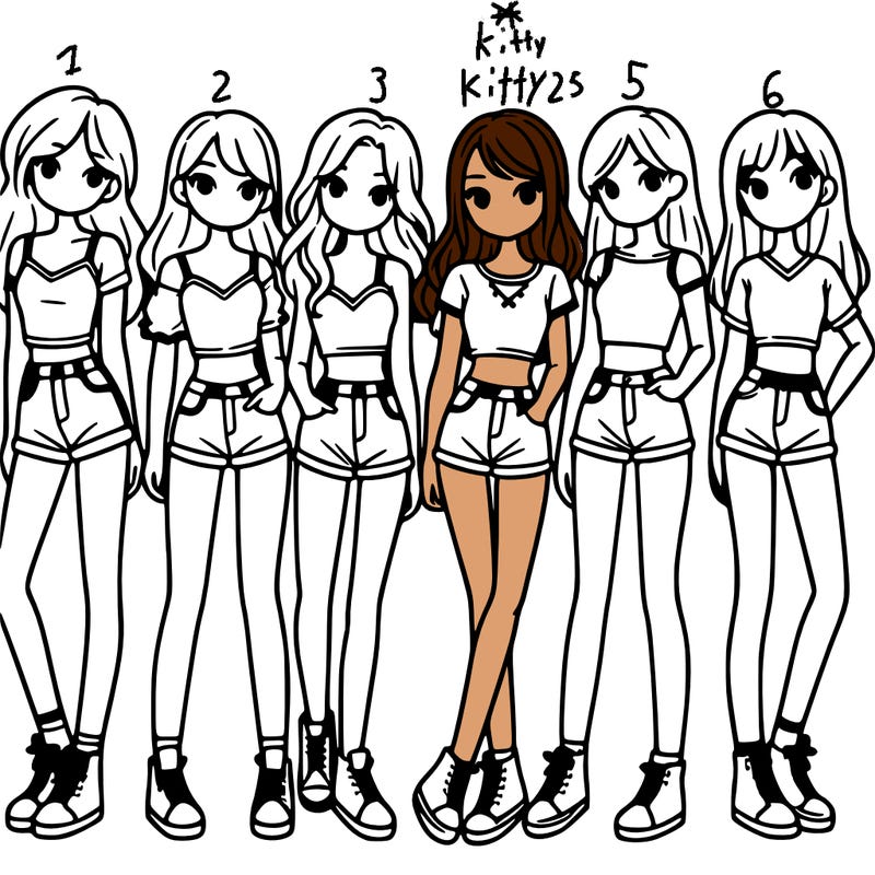 a group of girls wearing crop tops and shorts