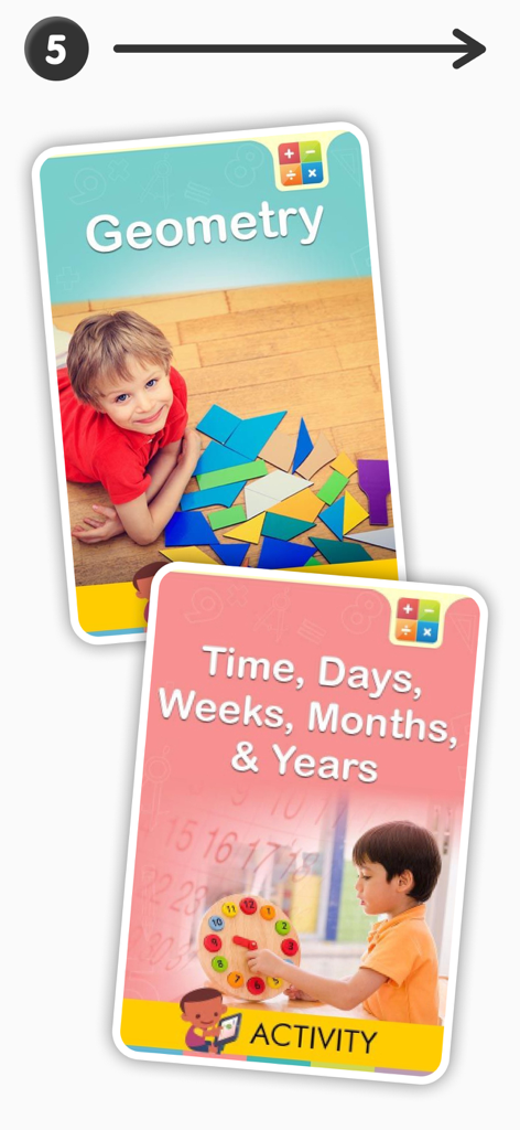 2nd grade math activity cards for geometry and time