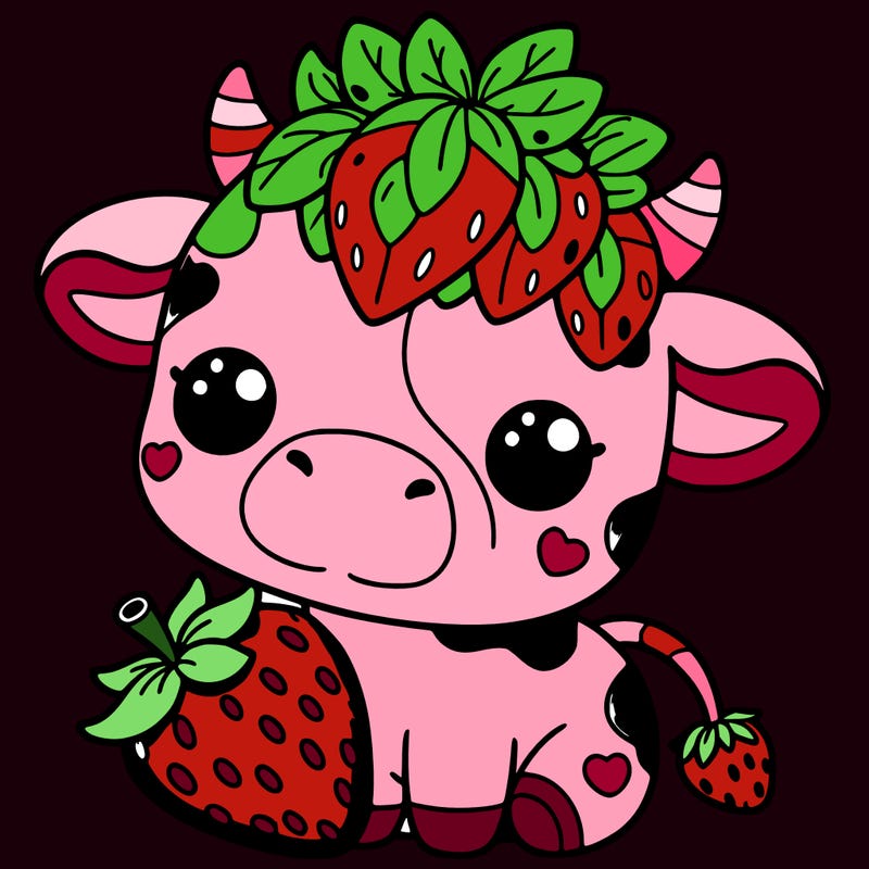 cute strawberry cow