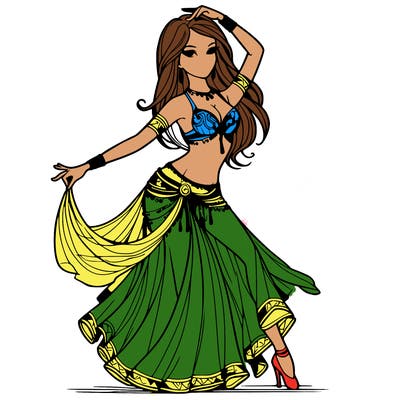 realistic belly dancer