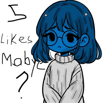 sad girl with glasses in a sweater