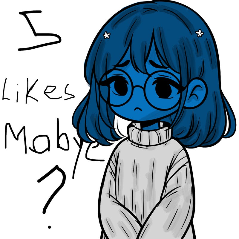 sad girl with glasses in a sweater