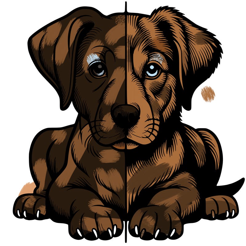 realistic dog split picture