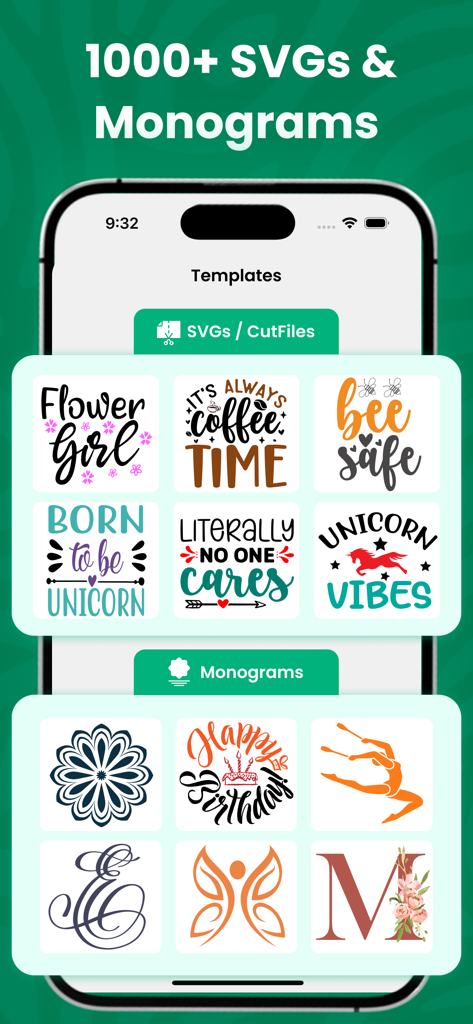 Sublimation Designer Printer - Colección de archivos de corte SVG y plantillas de monogramas para manualidades de sublimación