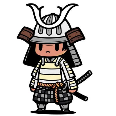 samurai in simple japanese armor