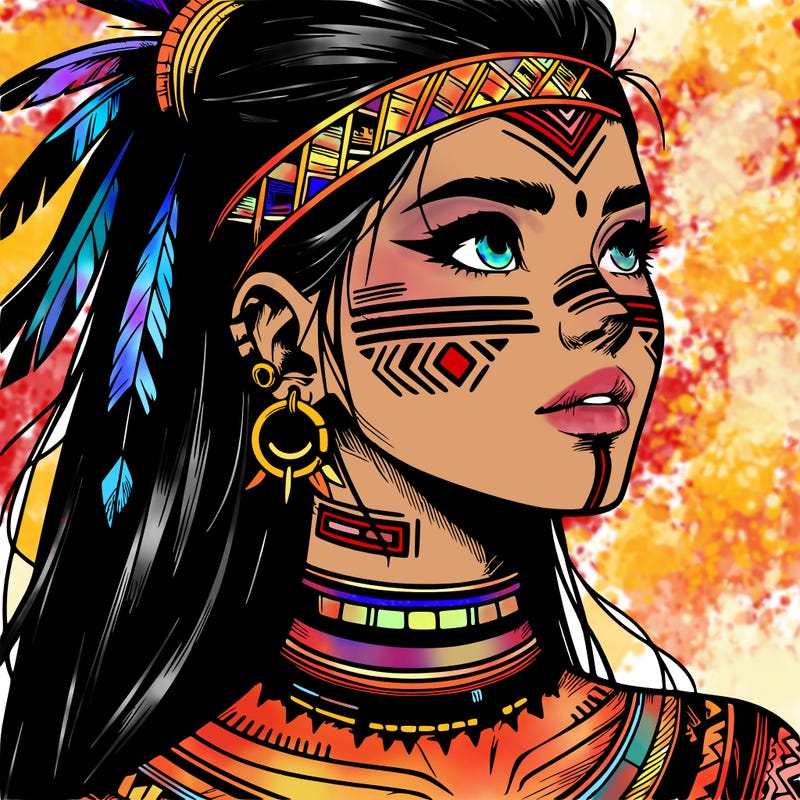 realistic tribal manga woman