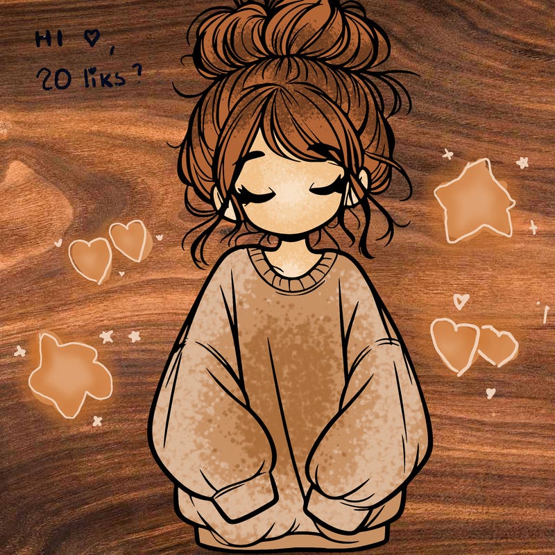 girl with baggy sweatshirt and messy bun