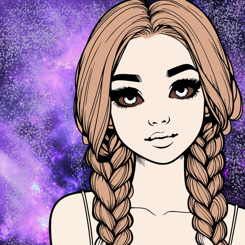 realistic girl with braids