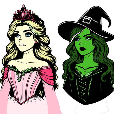 princess and witch realistic