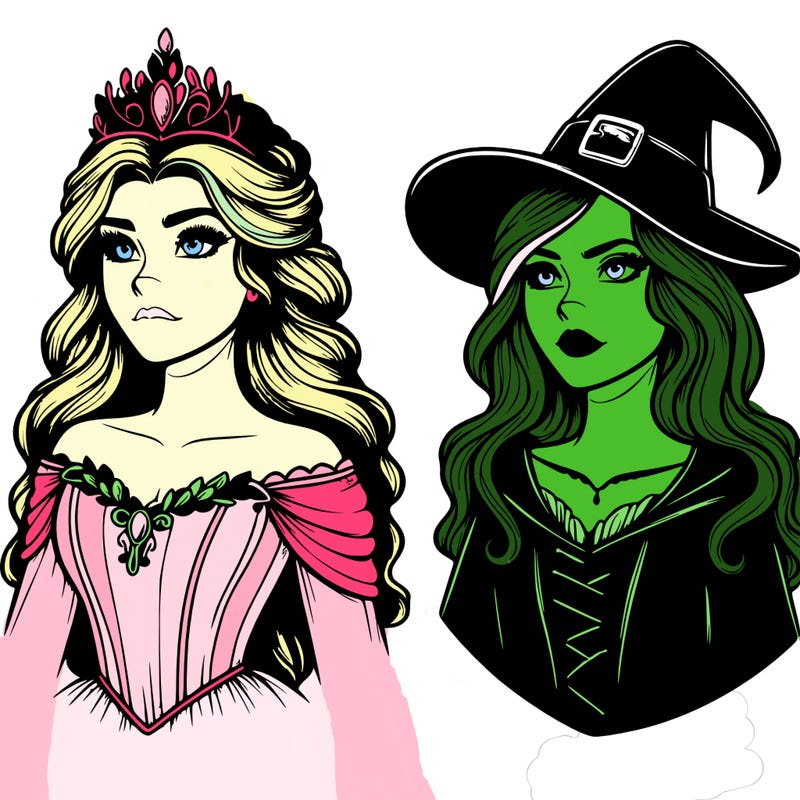 princess and witch realistic