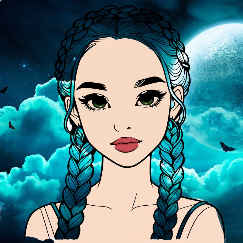 realistic girl with braids