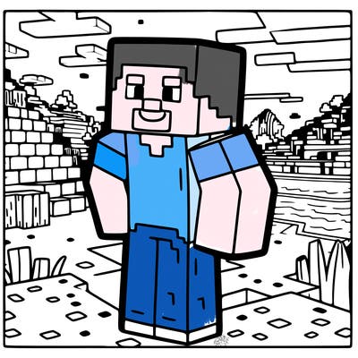 steve in a minecraft world
