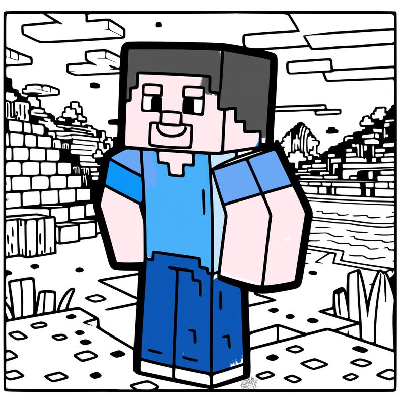 steve in a minecraft world