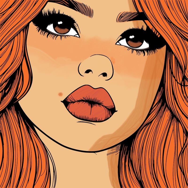 really realistic girl with lips