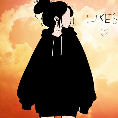 realistic girl with a oversized sweatshirt on and a bun