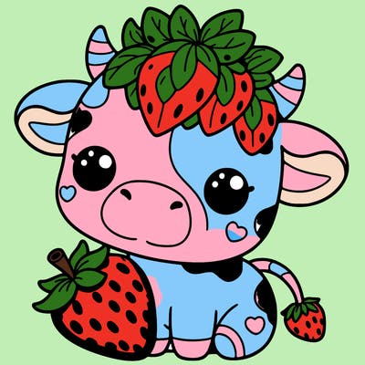 cute strawberry cow