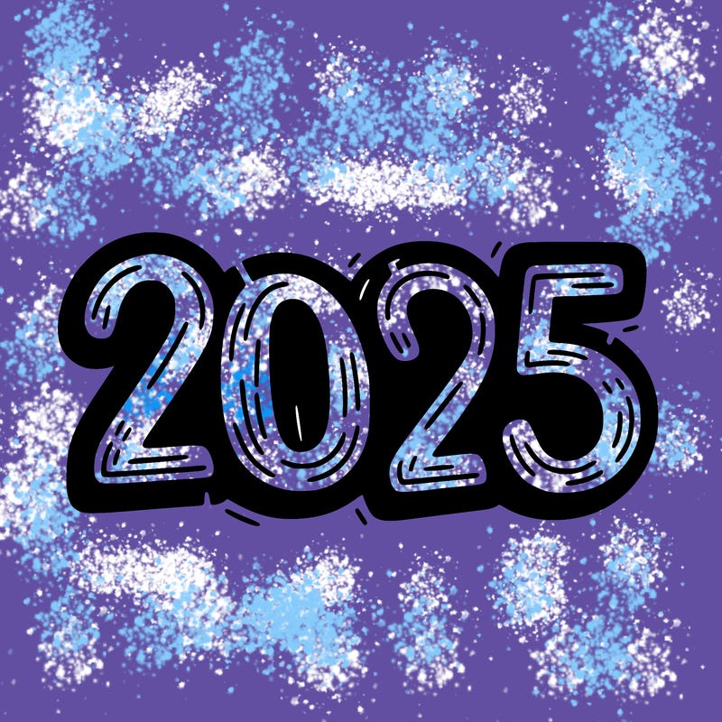 one line scrawled numbers sketch design “2025”