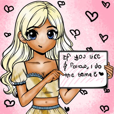 realistic pretty girl holding blank sign