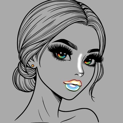 realistic girl with lashes