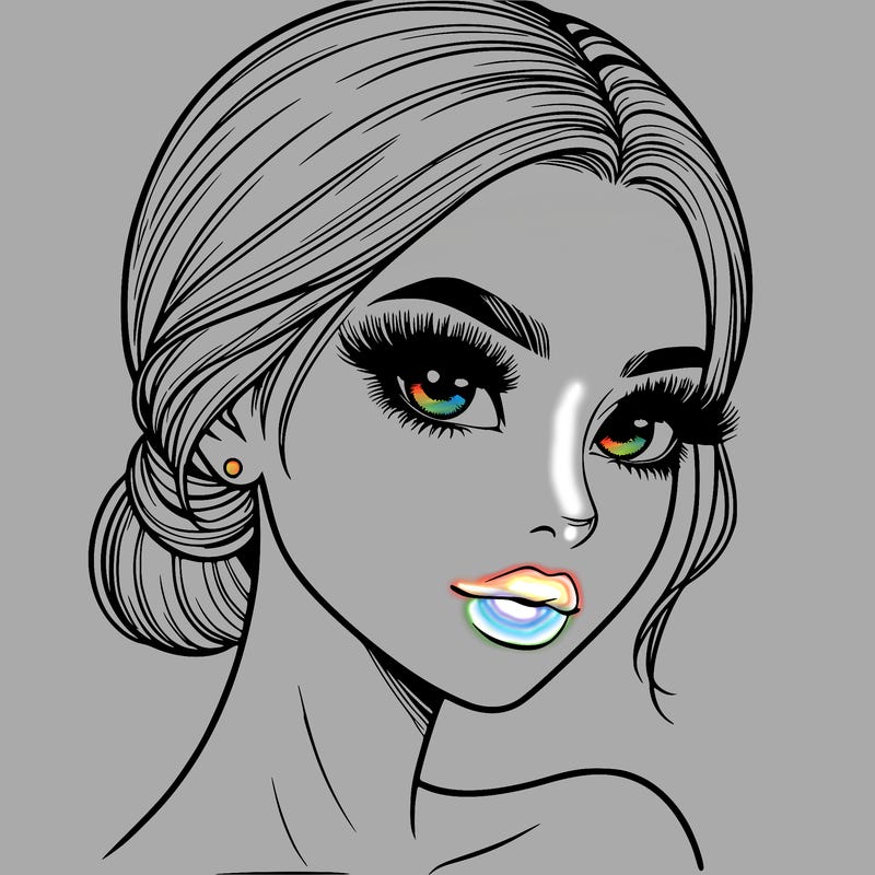 realistic girl with lashes