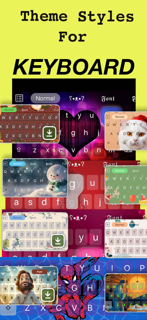 Font Keyboard - Fonts Chat - Una variedad de estilos de temas de teclado estéticos y coloridos para la personalización móvil
