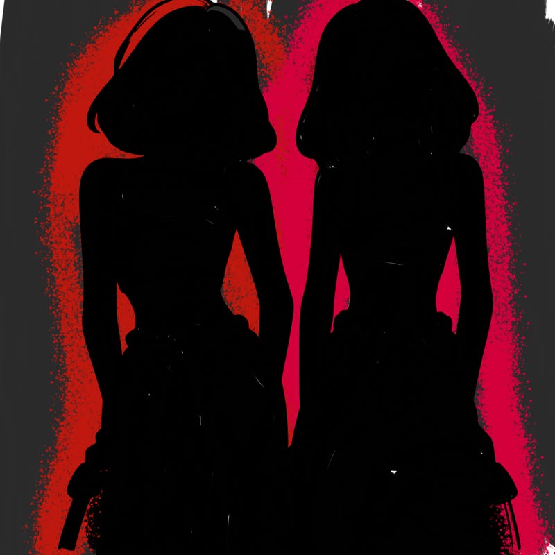 two girls with crop top with baggy pants