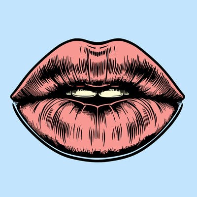 realistic mouth with lips