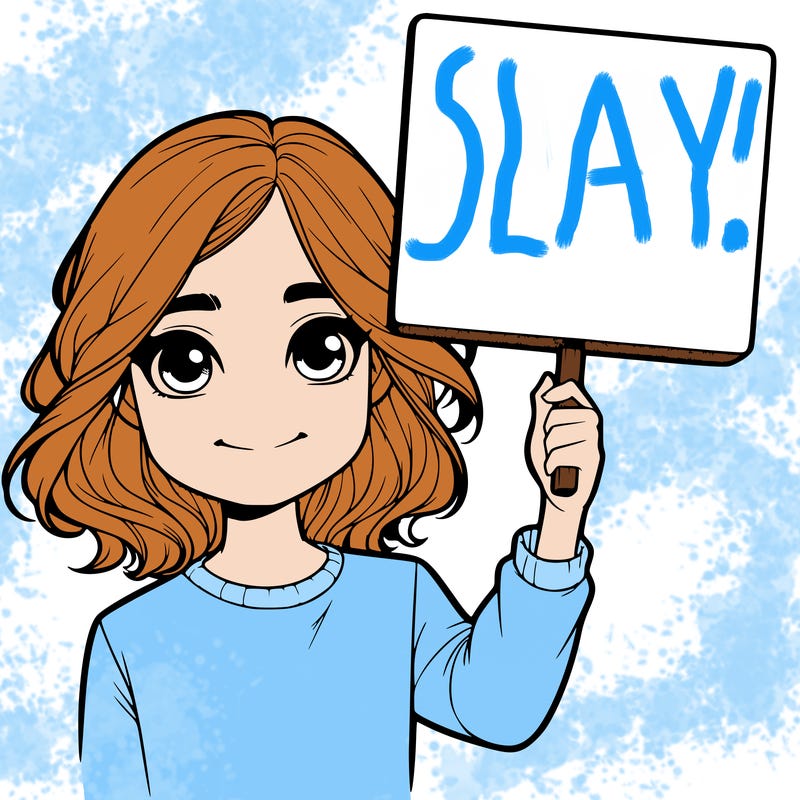 realistic girl holding up a sign