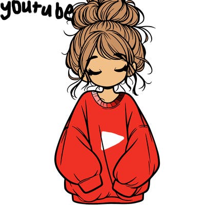 girl with baggy sweatshirt and messy bun
