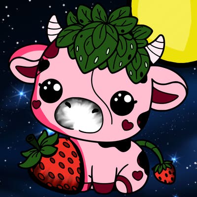 cute strawberry cow
