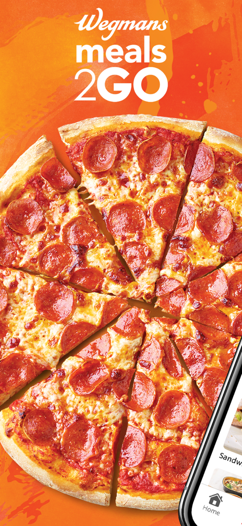 Wegmans Meals 2GO app interface with a pepperoni pizza image