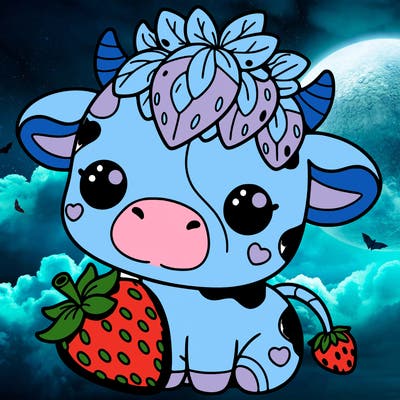 cute strawberry cow