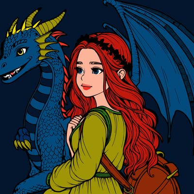 realistic girl in her dragon