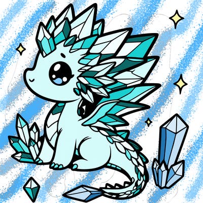 little cute crystal dragon