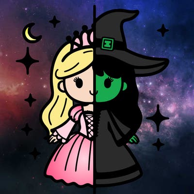 split princess and witch