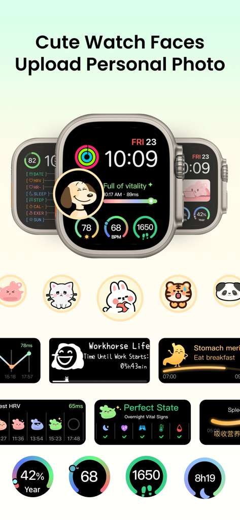 PulseBuddy AI: Stress Monitor - Customizable cute Apple Watch faces and health tracking complications in the PulseBuddy AI app