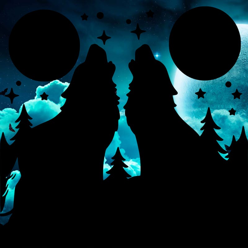 wolf howling at the moon