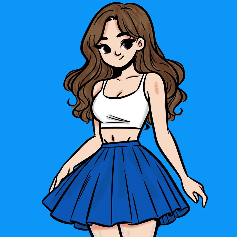 woman in a skirt and crop top