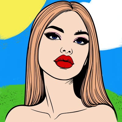 realistic woman with full lips