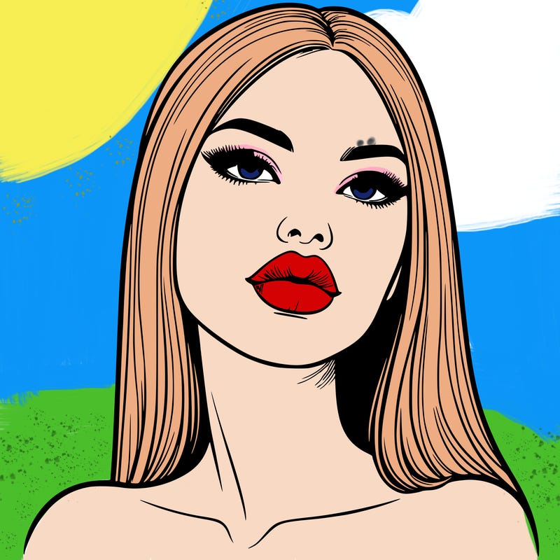 realistic woman with full lips
