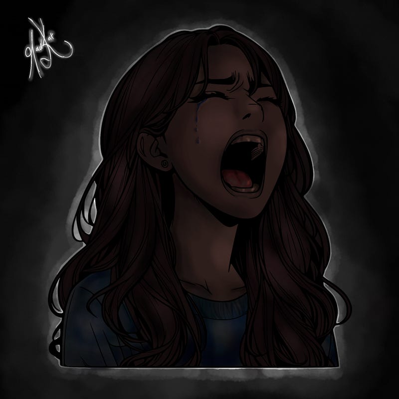 screaming realistic, girl