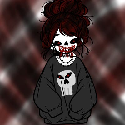 girl with baggy sweatshirt and messy bun