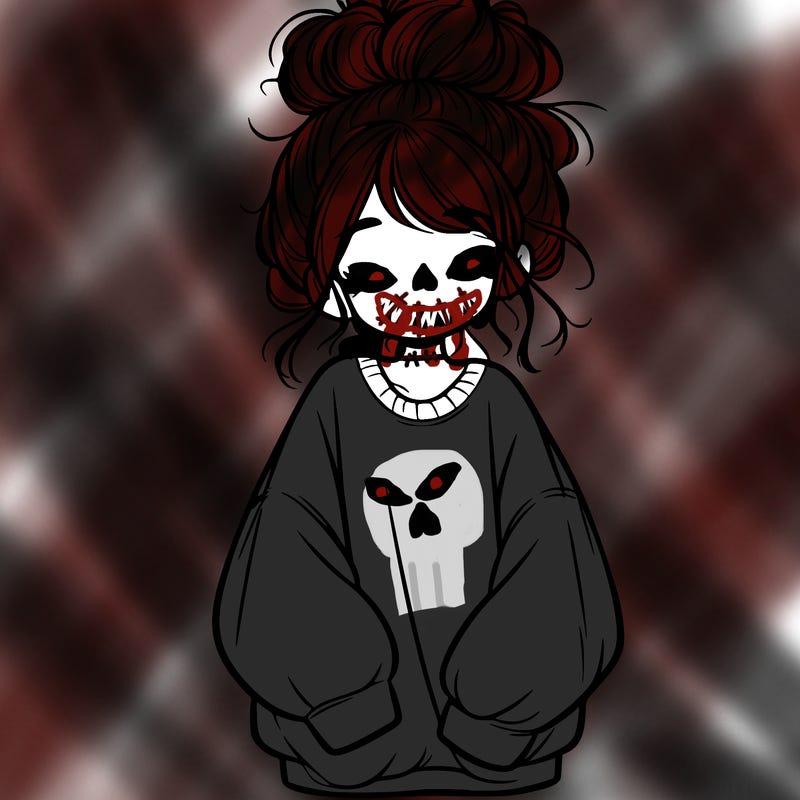 girl with baggy sweatshirt and messy bun