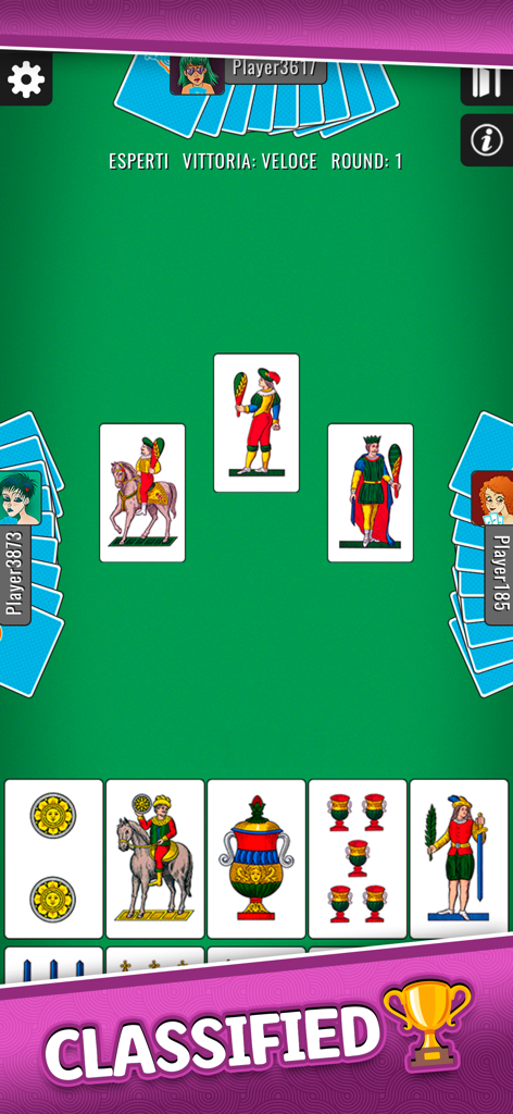 Traversone Più - Card Games - Gameplay multigiocatore del gioco di carte Traversone con carte tradizionali italiane