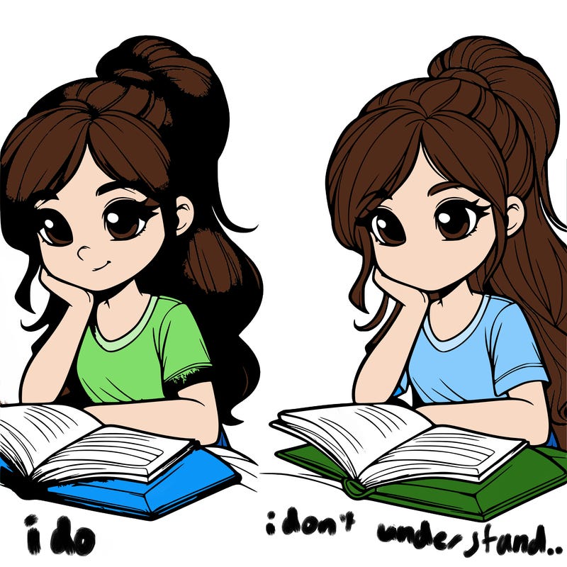 realistic girl reading