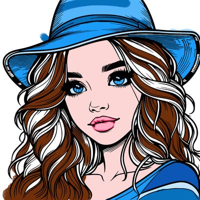 realistic girl with hat