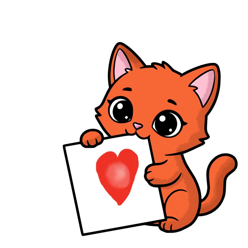 a small cat with a blank sheet of paper in its hand. the cat is sooooooo cute!